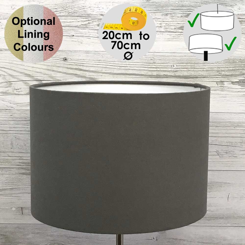 Aura Grey Drum Table Lampshade